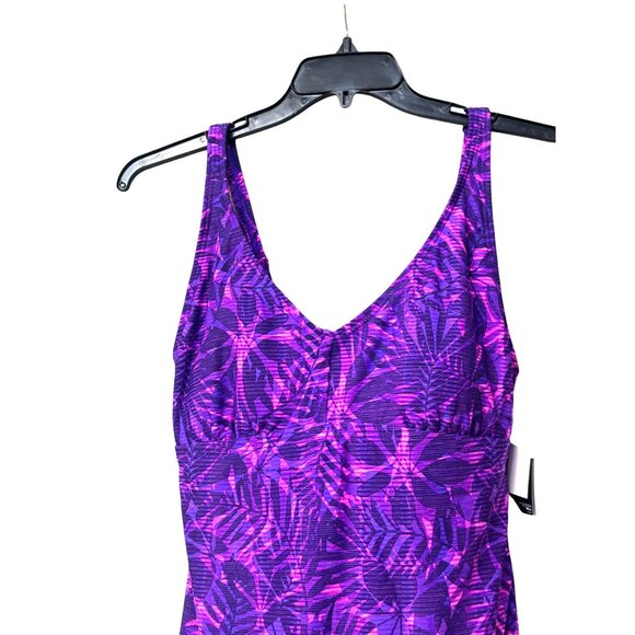 TYR WOMEN’S MONACO V-NECK SHEATH, SWIMSUIT,  Purple, Size 14 - Picture 5 of 13